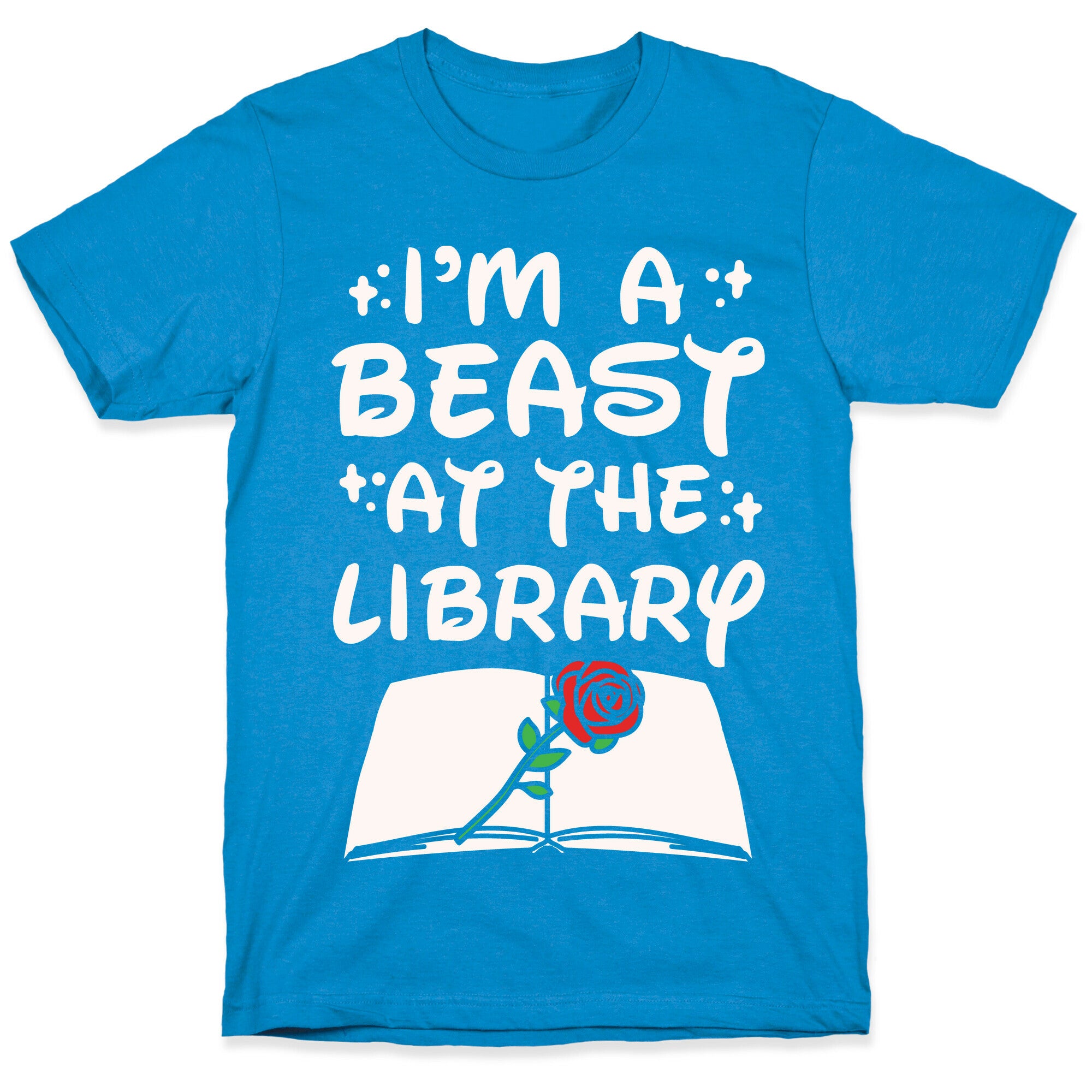 I'm A Beast At The Library Parody White Print T-Shirt